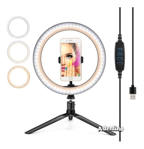 Aro Led Ring Luz Celular Tripode Maquillaje Foto Video Pro