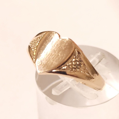 Imagen 4 de 5 de Anillo Sello Corazón Oro Rojo 18kts 2,3grs N°12 Brumat