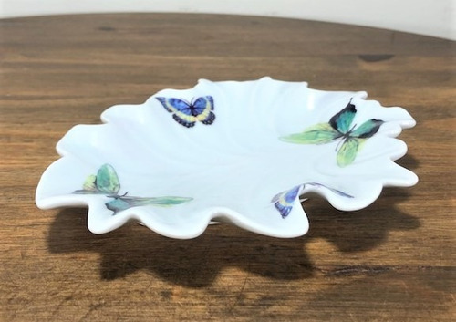 Porta-sabonete Andulado Porcelana Borboleta Decor