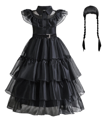 T Vestido Niña Wednesday Addams Con Mano Ropa Infantil