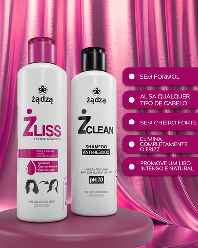 Kit Progressiva Organica Sem Formol 300ml + Shampoo Zadza