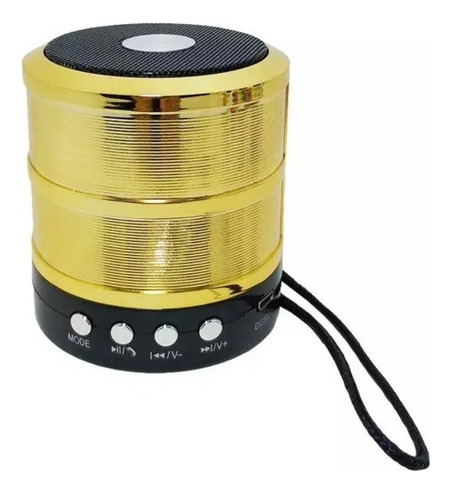 Caixa Som Bluetooth Portátil Speaker Para Presente Ws887 Cor Dourado 110v/220v