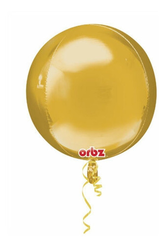 Globo Orbz Esfera Oro Dorada Gold Metalico Burbuja Fiesta An