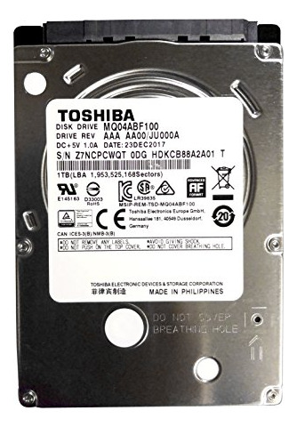 Disco Duro Toshiba 1tb 5400rpm 2.5in Sata 7mm 128mb