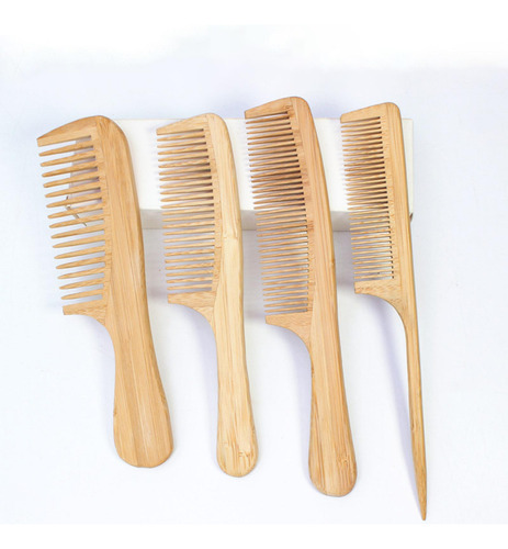 3 Peine De Bambú Para Cabello Suave Y Brillante