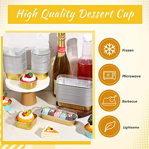 150 Pcs Mini Panes De Torta Con Tapas Desechables 66fgd