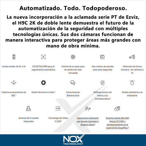 Combo X 2 Cámara Exterior Wifi Ezviz H9c 3mp Dual Sirena