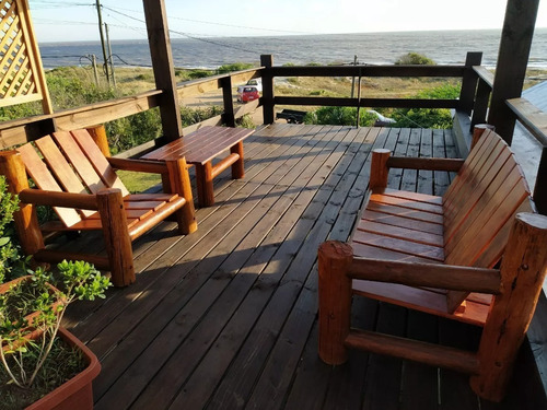 Juego Sillon Rustico Troncos Uruguya Kurkupi Marrón Oscuro