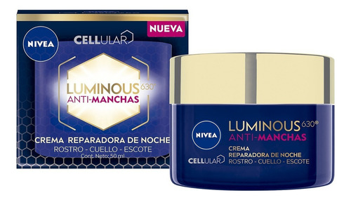 Crema Facial Noche Nivea Luminous Con Ácido Hialurónico 50ml Tipo de piel Todos