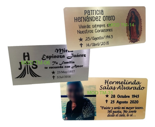 2 Placas Paraurna Y/o Nicho Personalizadas Fullcolor 12x6 Cm