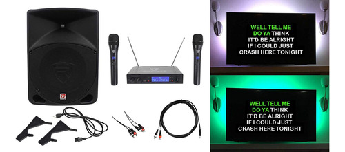 Maquina Karaoke 10  Sistema Led+ 2 Microfono Inalambrico