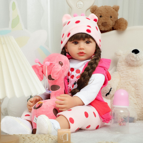 60cm Muñeca De Bebé Reborn Bebé Niña De Silicona Y Algodón