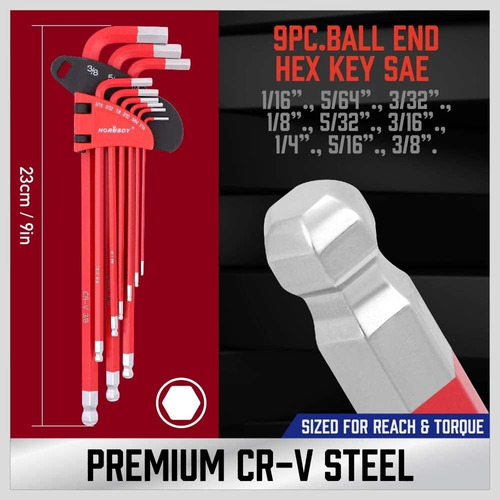 Horusdy Juego De Llaves Allen Hexagonales, Sae Y Métrica Sta