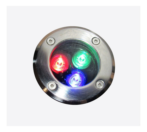 10 Pz Spot Led Rgb Para Piso 3w Con Control Remoto Emp3p