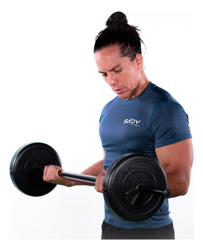 Barra Recta Y Barra Zeta 100 Lb Peso Ajustable Gym En Casa Negro