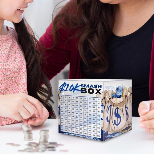 Piggy Bank Efectivo Ahorro De Bancos 18cmx18cm Azul