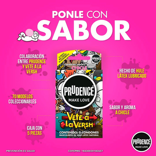 Preservativos Vete A La Versh Caja 60 Unidades Sabor Chicle