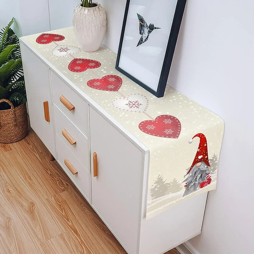 Y Copos De Nieve Navideños, Gnomos, Caminos De Mesa De