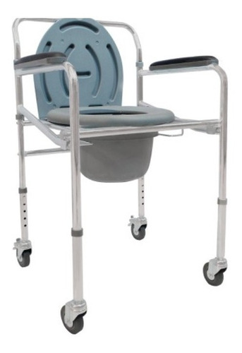 Silla Cómodo Ruedas Cromada Altura Ajustable Medimetrics