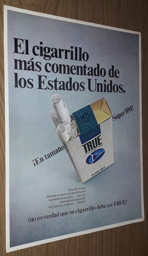 P556 Clipping Publicidad Cigarrillos True Año 1968 (Usado)