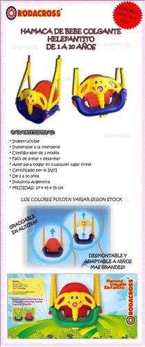 Hamaca De Bebe Elefantito Colgable Rodacross Ham01 Babymovil