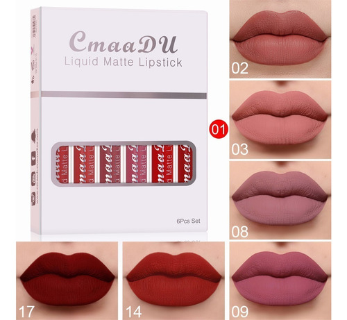 Kit Labiales Barras Mate Tintas For Labios 6 Unidades