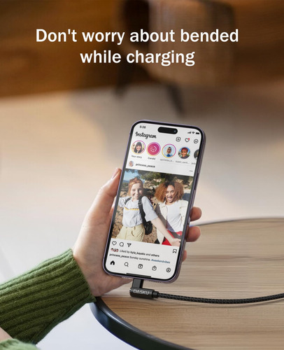 Cable Usb C A Lightning Dasku De 6 Pies En Ángulo Recto De 9