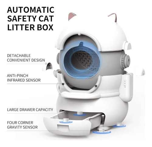Caja De Arena Moderna Para Gatos Autolimpiante Extra Grande