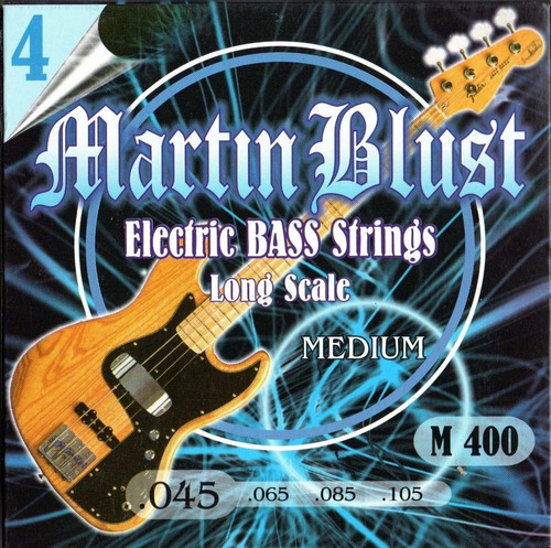Imagen 2 de 8 de Encordado Cuerdas Bajo 045-105 Martin Blust M400 4 Cuerdas