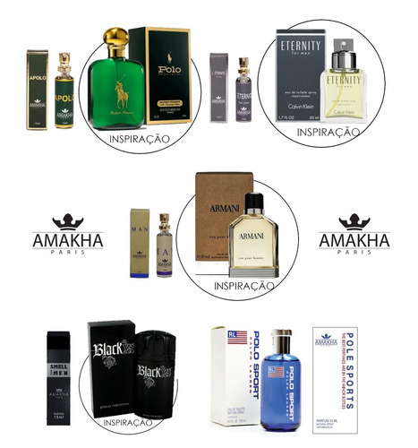 Perfume Importado Amakha Paris Masculino Kit Com 5un