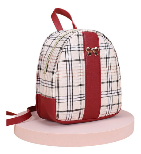 Mochila Lazo A Cuadros Ajustable Preppy