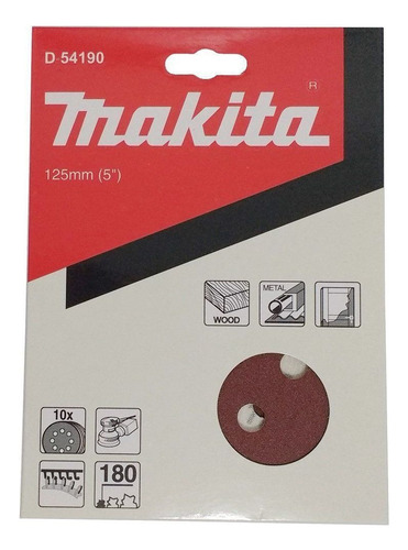Discos De Lixa 125mm Grao 180 C/10 D-54190 Makita