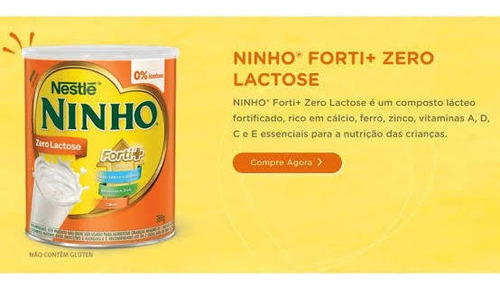 Composto Lácteo Nestlé Ninho Forti+ Zero Lactose Kit 8 Un