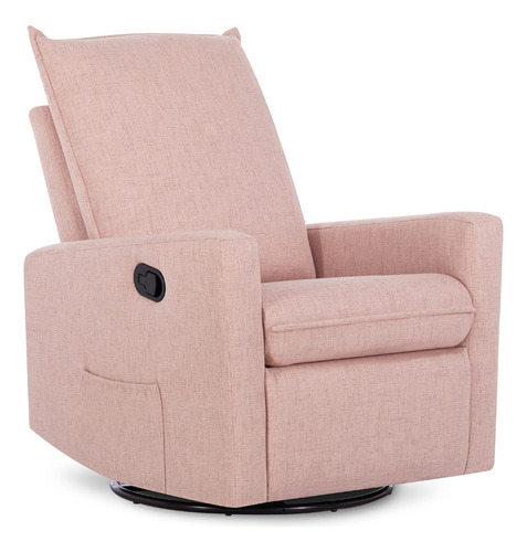 Evolur Faye Deslizador Silla Reclinable Giratoria Facil Rosa