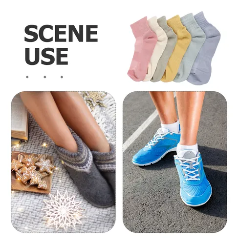 6 Pares De Calcetines De Algodón Para Mujer, De Malla, Trans