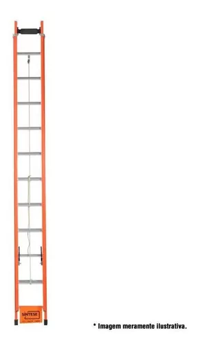 Escada de Fibra de Vidro 23 Degraus Extensível 4.2 x 7.2 Metros EAFD-23  SÍNTESE