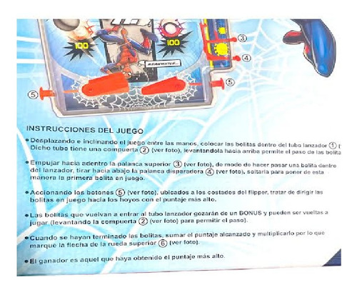Juego De Mesa Flipper Spiderman Hombre Araña Contador