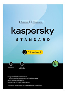 Antivirus Kaspersky Standard Edición Móvil 1 Dispo 1 Año