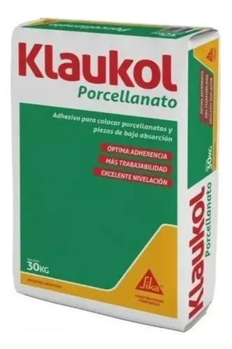 Klaukol Porcelanato Pegamento Impermeable Fluido X 30 Kg