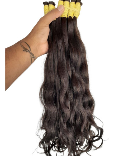 Aplique Mega Hair- Cabelo Humano Ondulado 60 Cm 100 Gramas