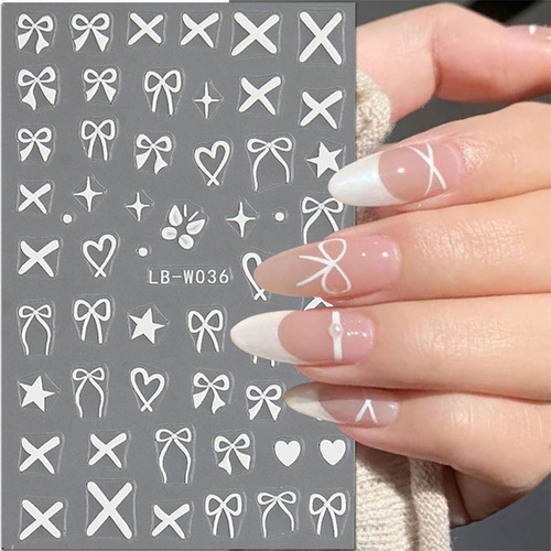 Adesivos De Arte De Unhas, Laços Adesivos, Decalques De Unha