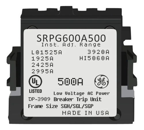 Srpg600a500 Rating Plug De 600 A 500amps