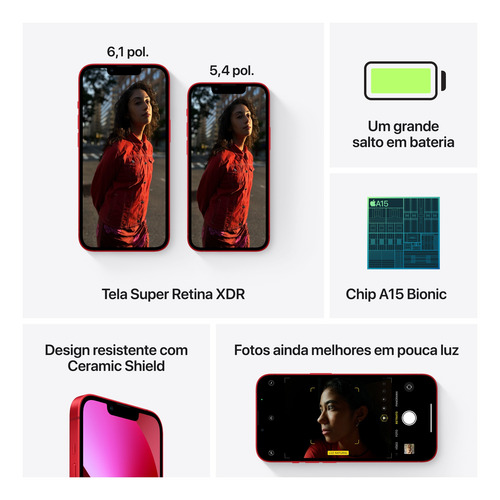 Imagem 7 de 9 de Apple iPhone 13 (256 GB) - (PRODUCT)RED