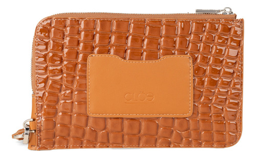 Cartera Cierre Sencillo Cloe Racso Mediano Color Naranja