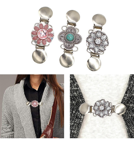3 Suéter Chal Clips Broches Cierre For Bufanda Ropa De