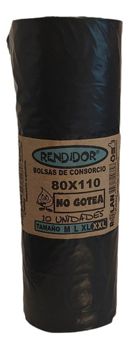 Bolsas De Residuo Basura 80x110cm Reforzada Negra Pack X100 