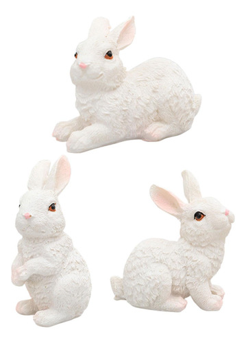 3 Uds Mini Estatua De De Pascua Decoración De Jardín Hecha