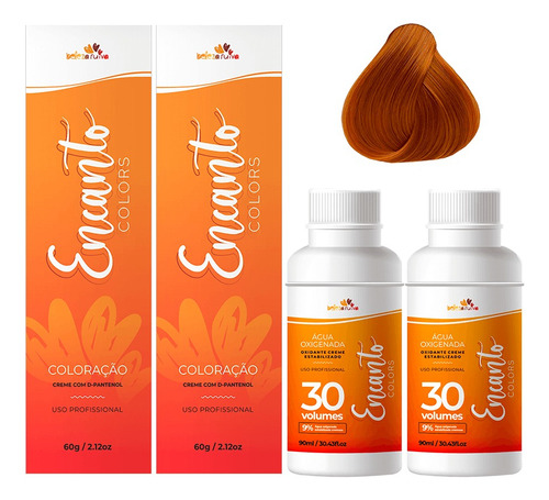 Kit Encanto Colors 8.4 E Oxigenada 30vol 9% - Duas Unidades Tom Louro Claro Cobre