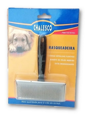 Rasqueadeira Soft Md Chalesco P/ Cachorro/ Gato Cerdas Aço 