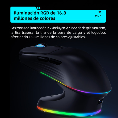 Mouse Gamer Inalambrico Ml7 Paw3311 12000dpi Recargable